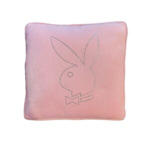 Playboy Pink Pillow set with Rhinestone Bunny Design